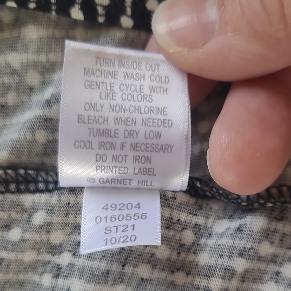 Garnet Hill Black & White Tassle-Tie Knit Dress - Size M - Picture 8 of 8